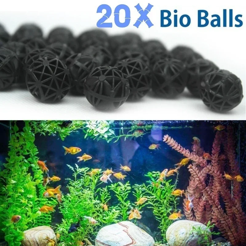 Aquarium Planted Tank Fertilizer - 20Pcs 16mm Aquarium Filter Bio Balls