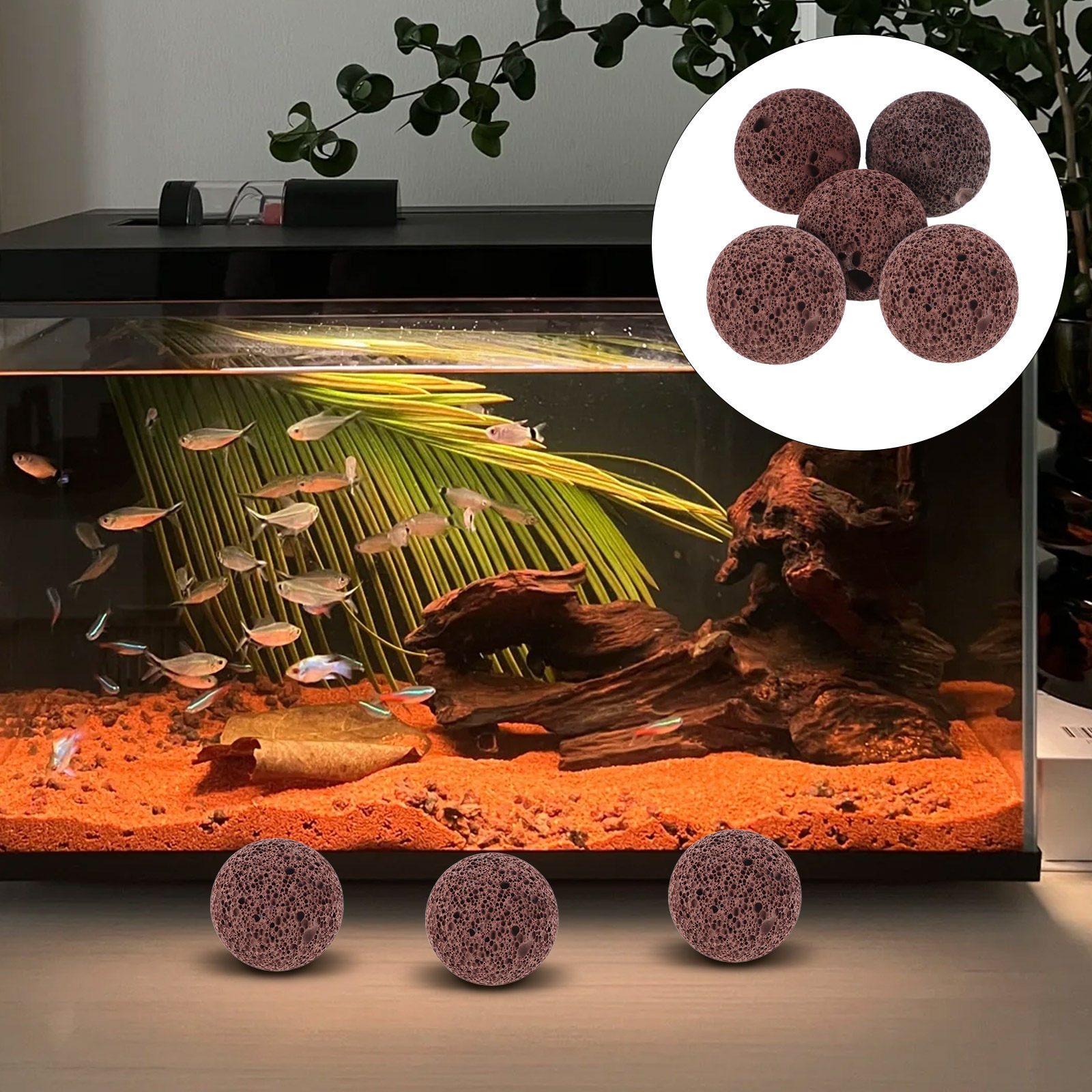 5Pcs Porous Volcanic Rock Lava - đánh giá và giá Aquarium Planted Tank Soil